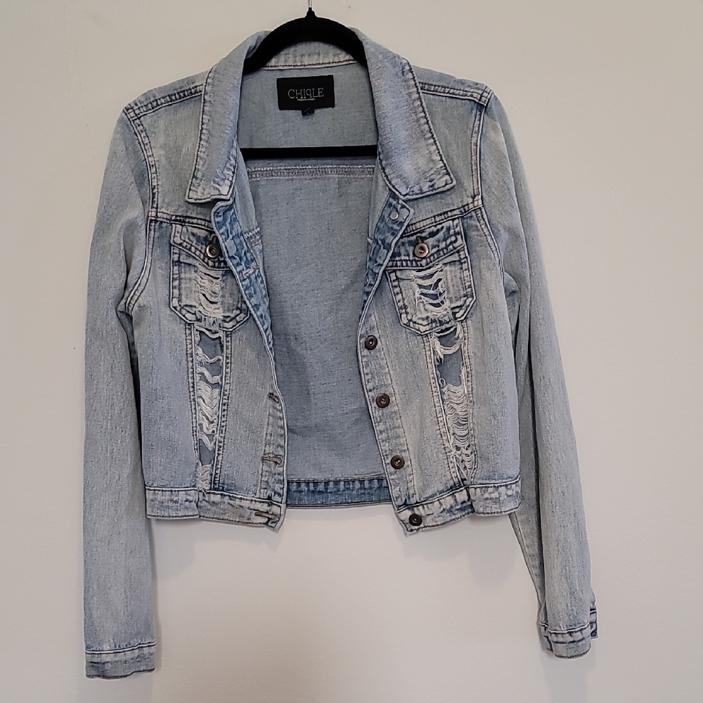 Chiqle Distressed Denim Jacket